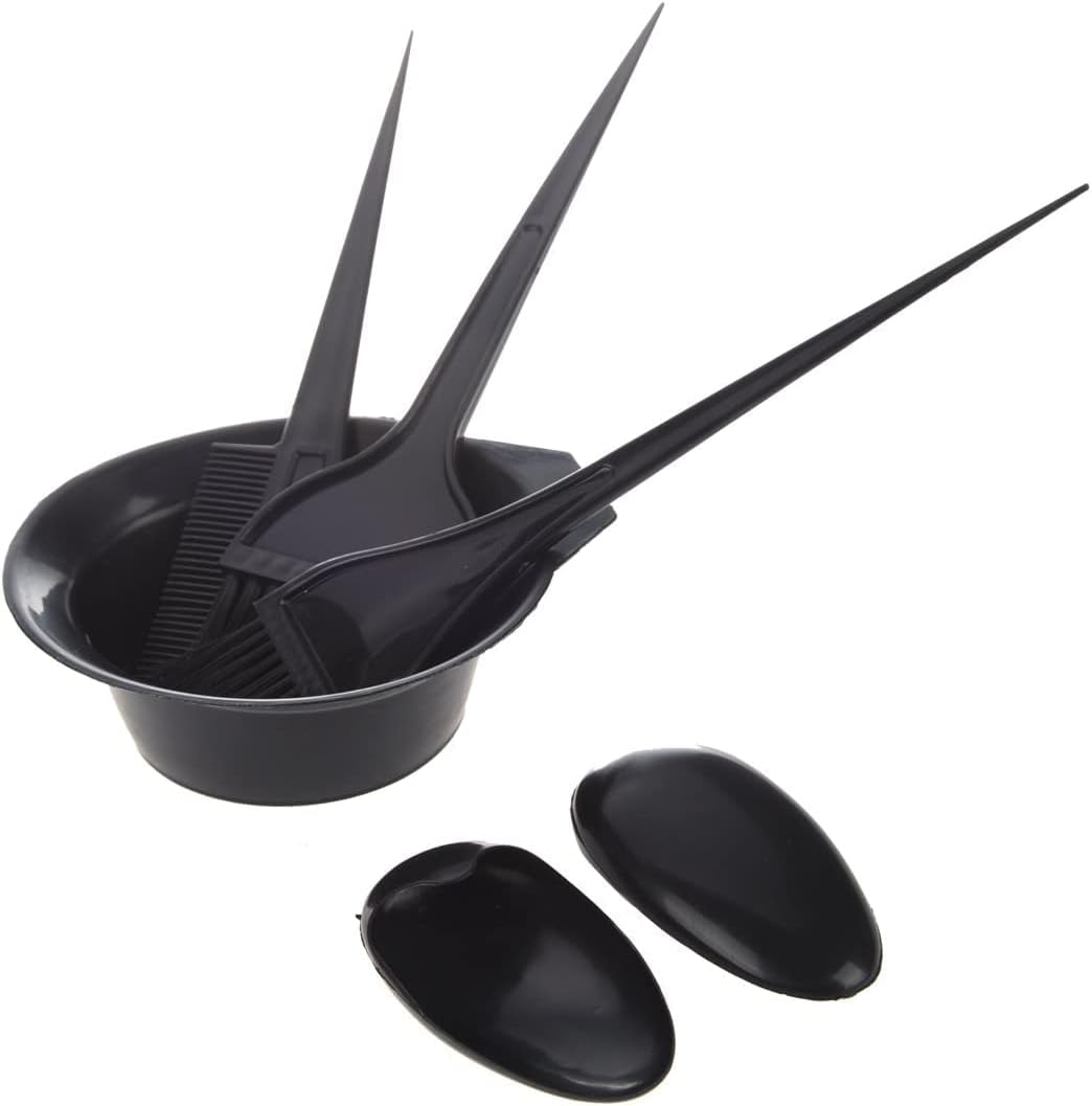 Useful and Practical5Pcs Hairdressing Brushes Bowl Combo Salon Hair Color Dye Tint Tool Set Hair Coloring Kit Black : Beauty & Personal Care