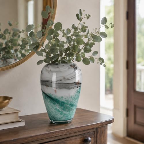 Vase en verre moderne vert taille S pour decoration de table