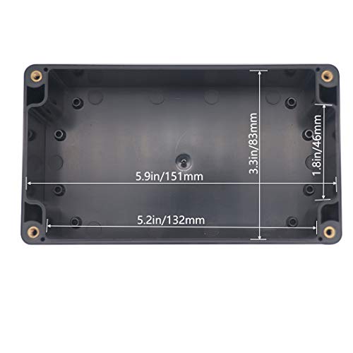 LuSumtly Project Box IP65 Waterproof Dustproof Junction Boxes ABS Plastic DIY Electronic Case, Indoor & Outdoor Electrical Box Power Cord Enclosure Black 6.22 x 3.54 x 2.36 inch (158x90x60mm)