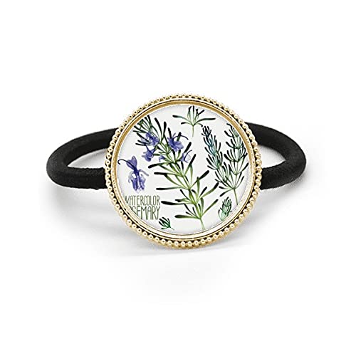 Flor de acuarela de lavanda en corbata de pelo y tocado de goma púrpura
