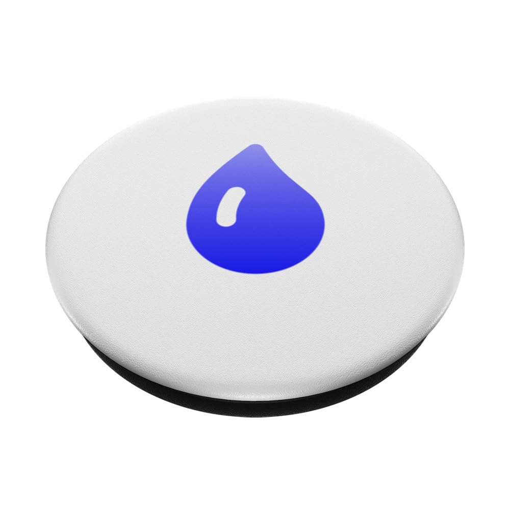 Water Droplet Waterdrop Raindrop Water Lover Hydration PopSockets Swappable PopGrip, Black - Image 2