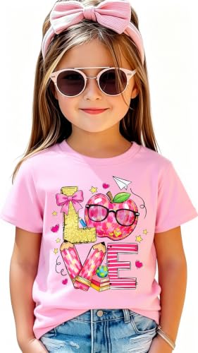 Image of Funnycokid Little Girls T Shirt for Toddler 3-7 Years Kids Tee Graphic Short Sleeve Clothes Tops