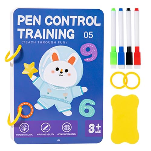 Control de lápiz para preescolares sin frustración en cuaderno lavable