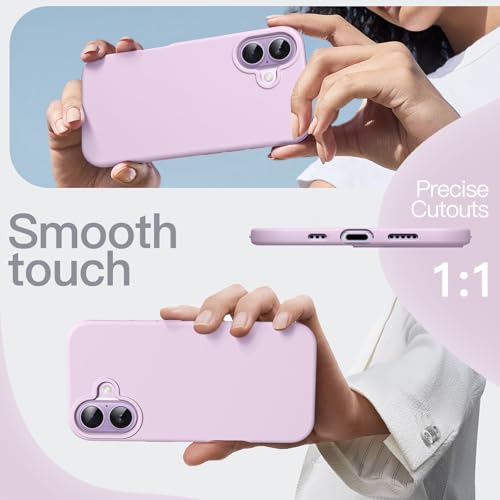 Image of JETech Liquid Silicone Case for iPhone 17 6.3-Inch, Silky Soft Touch Full-Body Protection, Anti-Scratch Shockproof Phone Cover with Microfiber Lining (Purple)