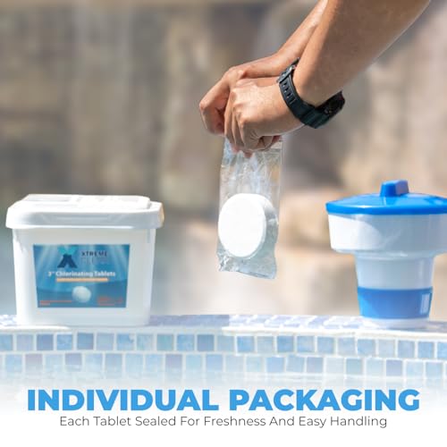XtremeClear 3 Inch Stabilized Chlorine Tablets for Sanitizing Swimming Pools - Individually Wrapped, Slow Dissolving Chlorine - Tri-Chlor - 5 Pounds - Image 3