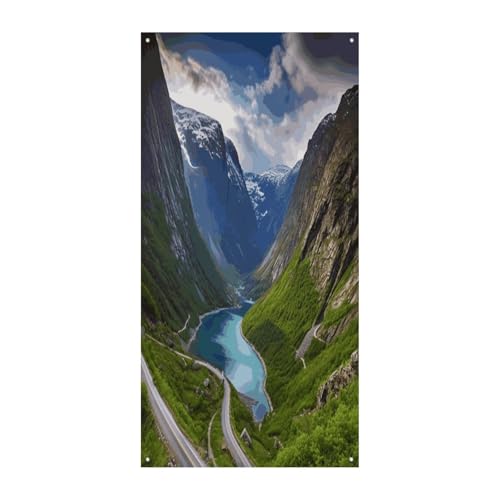 Grand fond photo Norvège pour décorer une porte d'entrée