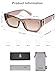 SOJOS Trendy Rectangle Cateye Sunglasses Womens Mens UV400 Fashion Chic Chunky Shades SJ2296, Clear Brown/Gradient Brown