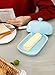 Sweese 306.102 Porcelain Cute Butter Dish with Lid, Perfect for East / West Butter, Turquoise