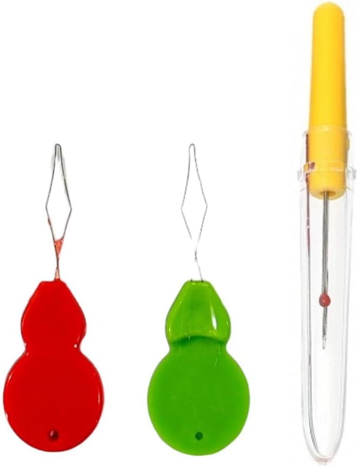Needle Threader & Seam Ripper Set | 2 Threaders & 1 Small Seam Ripper for Hand & Machine Sewing | Quick Threading & Precision Stitch Removal | Compact, Portable & Durable for Sewing Kits