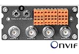 Encodage Module pour vidéo 4 canaux H.264 jusqu'à 704 x 576 pixels Taux de 9,6 Kbit/s de données jusqu'à 6 Mbit/s par canal double streaming pour 2 flux vidéo par canal Dual Recording pour enregistrement sur 2 supports enregistrement programmable profils audio soutien