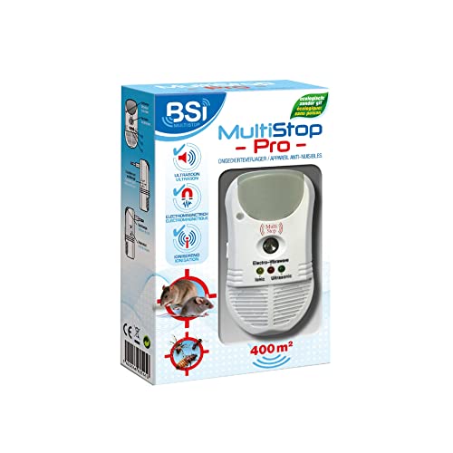 BSI - Répulsif Ultrasons - Electromagnétique - Ionisant - Contre Les Insectes Et Rongeurs - Couvre Une Surface Intérieure Jusqu'à 300m² - Adapté Aux Moustiques...