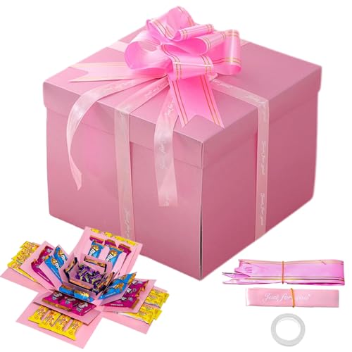 Caixa surpresa de 5 camadas, caixa de presente criativa, caixa de presente explosiva, caixa surpresa feita à mão para presentes do dia dos namorados, casamento, aniversário, aniversário de casamento