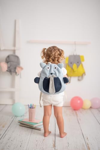 Mochila infantil algodón castor azul cadeau de naissance