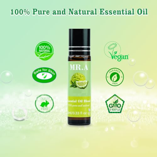 4 Pack Essential Roll On Blend Oils Set, 100% Natural Fragrance Oil, Aromatherapy Roll On Blend Oil with Pure Lavender, Petitgrain, Bergamot, Marjoram Oil, Gift for Women Men 0.33 fl.oz - Image 3