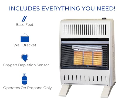 Image of ProCom Heating Liquid Propane Ventless Infrared Plaque Heater With Base Feet - 15,000 BTU, T-Stat Control - Model# ML150TPA-B