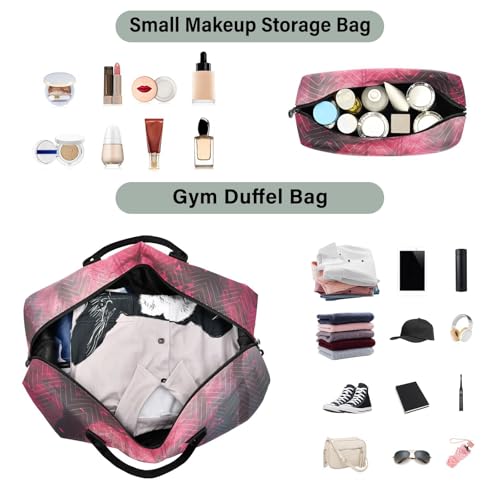 Floral Spirit Forest Travel Duffel Bag Gym Bag Sports Tote Bag with Multiple Interior Pockets Shoulder Weekender Bag for Women Men with Toiletry Bag 20.5”x 7.9”x 13.8”4