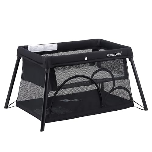 Pamo Babe Travel Crib - Lightweight Baby Playpen with Bassinet, Portable Mini Playard