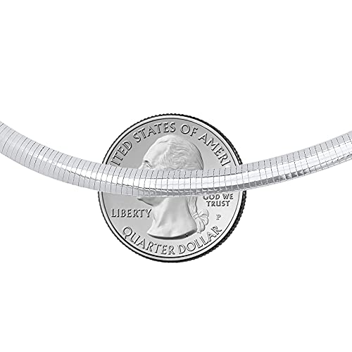 Savlano 925 Sterling Silver 4MM Italian Solid Flat Omega Chain Necklace for Women - Made in Italy Comes With a Gift Box3