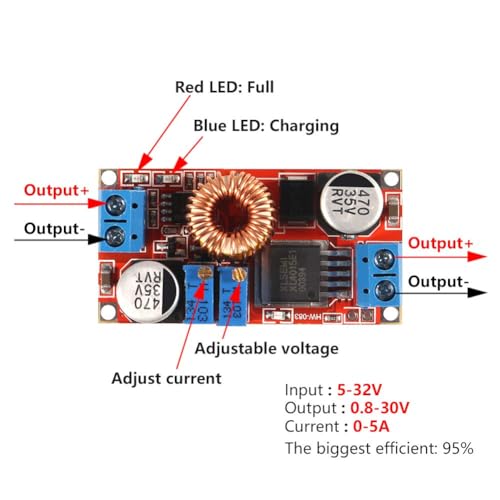 Image of Shockley XL4015 E1 Lithium Battery Charger Module Board 5A DC to DC CC CV Step Down Charging Board Module Led Power Converter Charger Step Down Module Buck Converter Board (XL4015 Buck - 10 Piece)