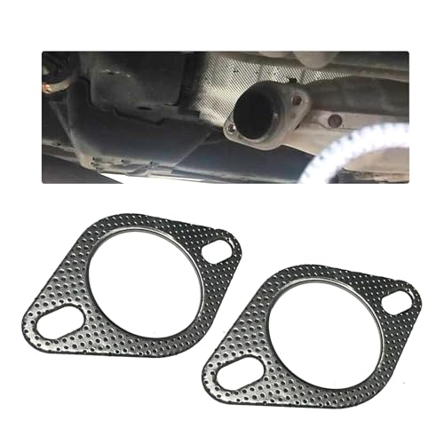 Image of 1 Pack 2 Pcs Car Exhaust Pipe Interface Gasket, Exhaust Flange ,2.5 inch Id Exhaust Pipe Clamp Flange Reinforced High Temperature Gasket ,Fit S For Car