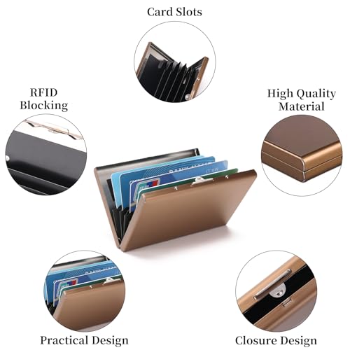 Image of Stainless Steel Credit Card Wallet RFID Blocking Metal Case Pocket Business Card Holder for Women and Men