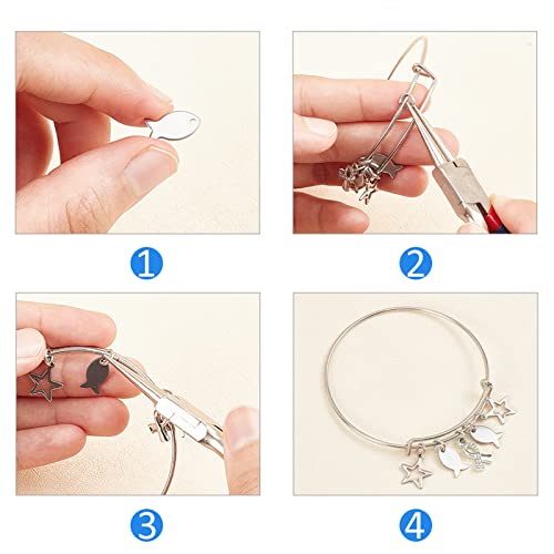 UNICRAFTALE 200pcs Fish Charms 304 Stainless Steel Summer Fish Pendants 1.4mm Small Hole Bracelet Fish Pendant Metal Earring Charms for DIY Necklaces Jewelry Making 13.5x7x0.9mm