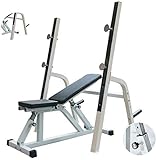 ZJFHEYUO Banco de Pesas, Ejercicio, Entrenamiento, Banco con Mancuernas, Silla de Fitness, Soporte para Sentadillas, Mesa de Pesas, Soporte Ajustable para Mancuernas, Banco de pre