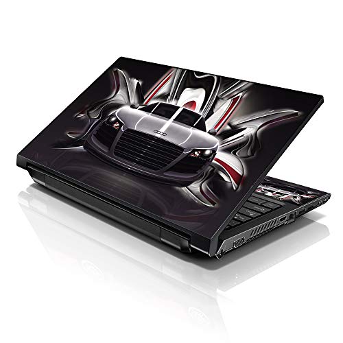 Image of LSS 17 17.3 Inches Laptop Notebook Skin Sticker with 2 Wrist Pads - Reusable Cover Protector Vinyl Sticker Cover Decal Fits 17 inch - 19 inch HP Asus Acer Samsung - Car R8 Pattern