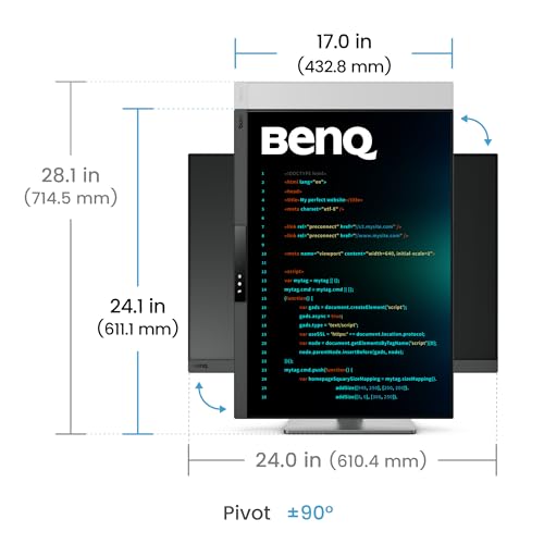 Image of BenQ RD280UG 28.2 inch 4K+ 3840x2560 120Hz IPS Programming Monitor with Backlight|3:2 Aspect Ratio|90W USB-C|95% P3|Advanced Coding Modes|Nano-Matte Panel| KVM |Daisy Chain|Coding HotKey|Ergonomic Design