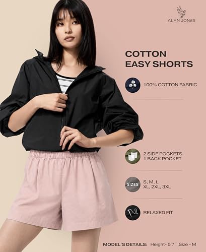 Image of Alan Jones Clothing Women's Cotton Easy Shorts | 100% Cotton Casual Shorts