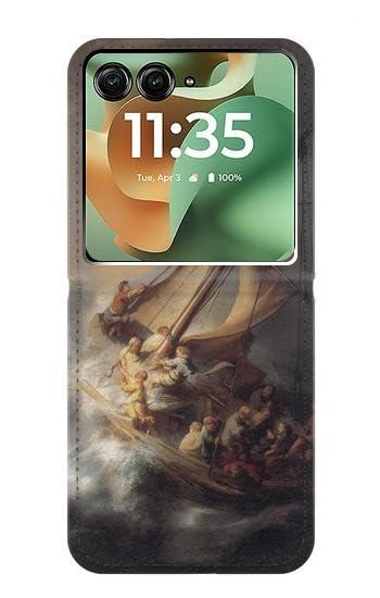 Housse Cuir Motorola Razr 70+ Rembrandt Christ in The Storm pour vos voyages