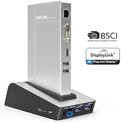 Amazon Wavlink Usbドッキングステーション デュアル 1080p 4kまで 解像度48 1152 60hz Hdmi Dvi Vga変換アダプタ 千兆ギガ有線lan搭載 Usb多機能pc接続用hdd2 5外付けケース付き 12v 4adc電源アダプタwindows Vista 7 8 X Windows 10 Mac Osに対応 シルバー