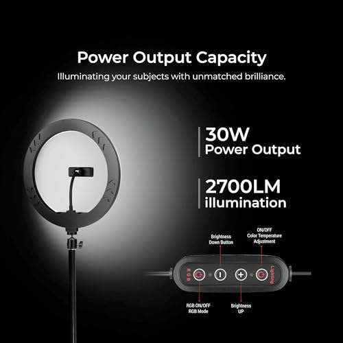 DIGITEKยฎ (DRL-14C RGB) 14 Inch Multi-Color LED Ring Light with 5ft Stand and Smartphone Mount, USB Support - Professional Lighting Solution for Photography, Video, YouTube and Content Creation - Image 8