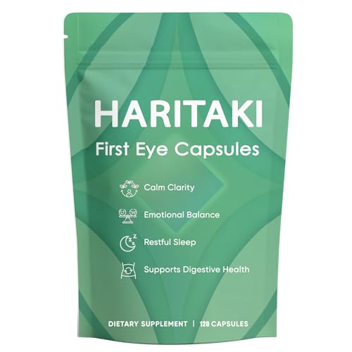 ZALPNUP Haritaki First Eye Capsules Organic Digestive & Daily Wellness Support with Terminalia Chebula Fruit Extract Clean Label Daily Non GMO Vegan 120 Capsules (1)