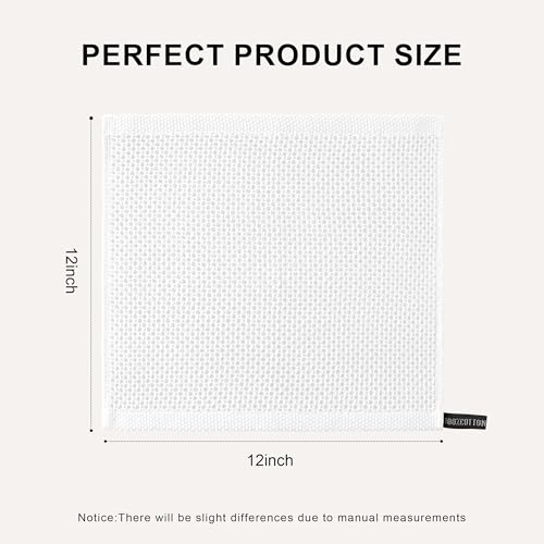 Image of joybest Cotton Kitchen Dish Cloths, 8-Pack Waffle Weave Ultra Soft Absorbent Dish Towels Washcloths Quick Drying Dish Rags, 12x12 Inches, White