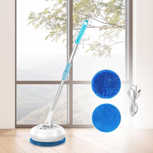 Cordless Electric Mop for Floor Cleaning 2 in 1 Wet and Dry Electric Mop Lightweight and Rechargeable Floor Scrubber for Hardwood Tile Floors Home Car Roof Door Windows