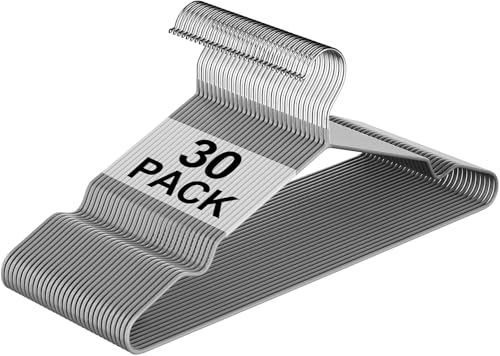 La Mejor Selección de Ganchos para abrigos - 5 favoritos. 47 AI-PIKA 30 PCS Ganchos Estándar,Ganchos para Ropa,Ganchos para Ropa de Acero Inoxidable,42cm Diseño Antideslizante,Se Adapta a Abrigos,Chaquetas,Camisas,Pantalones y Vestidos...