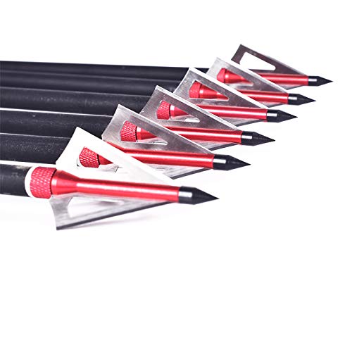 image for Sinbadteck Hunting Broadheads, 12pcs 3 Blades Bowhunting Broadheads 10