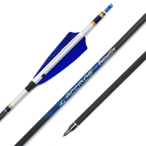 6pc 24-Inch Spine-600 Arrow Removable Tips Targeting Hunting Arrow 4 Inch Turkey Feather Fletching Feathered Carbon Arrows for Traditional Bow Long-Bow Compound Bow Recurve Bow Adult Youth Archery