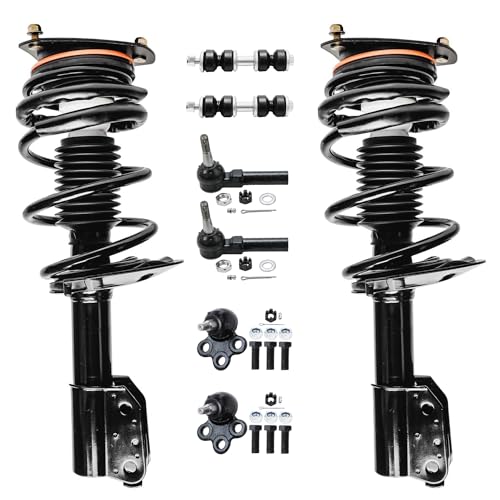 Image of Detroit Axle - 8pc Front Suspension Kit for Chevy Impala Monte Carlo Buick LaCrosse Allure Century Regal 2 Ready Struts w /Coil Spring 2 Sway Bars 2 Lower Ball Joints 2 Outer Tie Rods Replacement