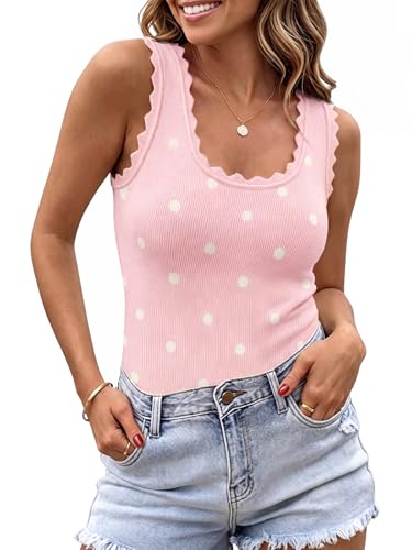 Image of Saodimallsu Womens Ribbed Knit Tank Top Summer Sleeveless Square Neck Casual Basic Slimming Sweater Vest Tops