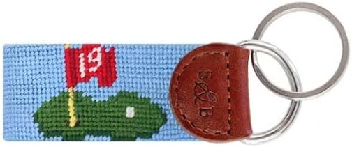 Smathers & Branson Beverage Cart Needlepoint Key Fob