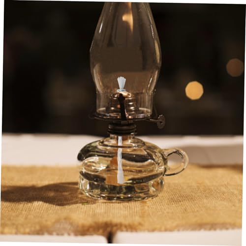4 piezas de mechas de algodón con soporte de hierro para lámparas de aceite miniatura 4