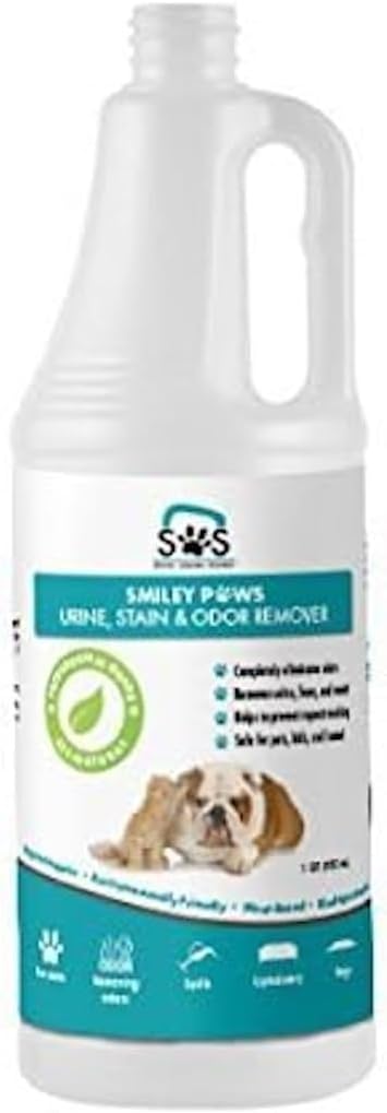 TTS Products Urine, Stain, and Odor Remover – Enzyme Cleaner for Pet and Household Accidents, 32 oz