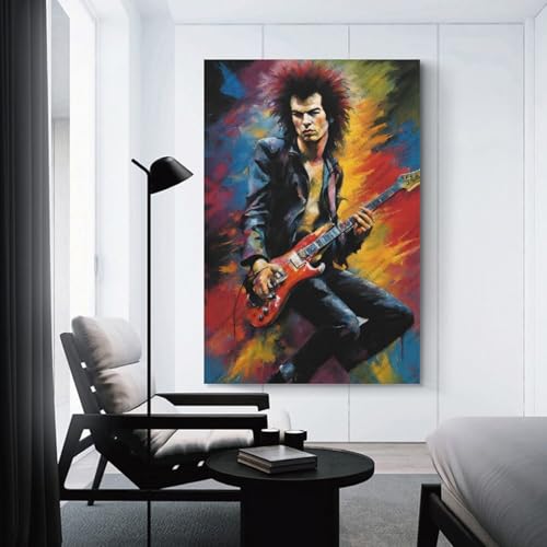 Poster sur toile guitariste rock Sid Vicious déco chambre