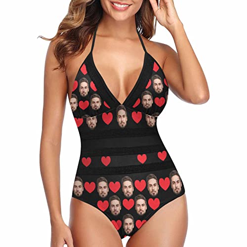 Diykst Personalized Face One Piece Bathing Suits Swimwear For Women Custom Beach Novelty Swimsuits Summer Pool Gifts #TOP15