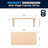 Flash Furniture 48x24 in Rectangular Activity Table with 6 Chairs, Natural — image 8