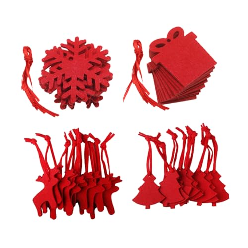 Veemoon 40 Stück Filz Schneeflocken Weihnachtsbaumdekoration Zum...