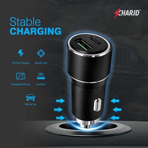 Image of 125W Fast Charging Car Charger, Dual Output 100W QC + 45W PD Type C Car Adapter, Quick Charging Compatible with All Cars for iPhone & Android Smartphone,Smartwatch,Earbud,Power Bank (Black)