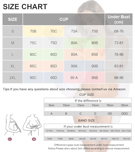 Yutdeng Non Wired Support Bras for Women UK Comfort Seamless Wireless Push Up Bra V Neck T-Shirt Bra Bralettes Soft Supportive Everyday Bras with Bra Extender,Black,M - Image 5